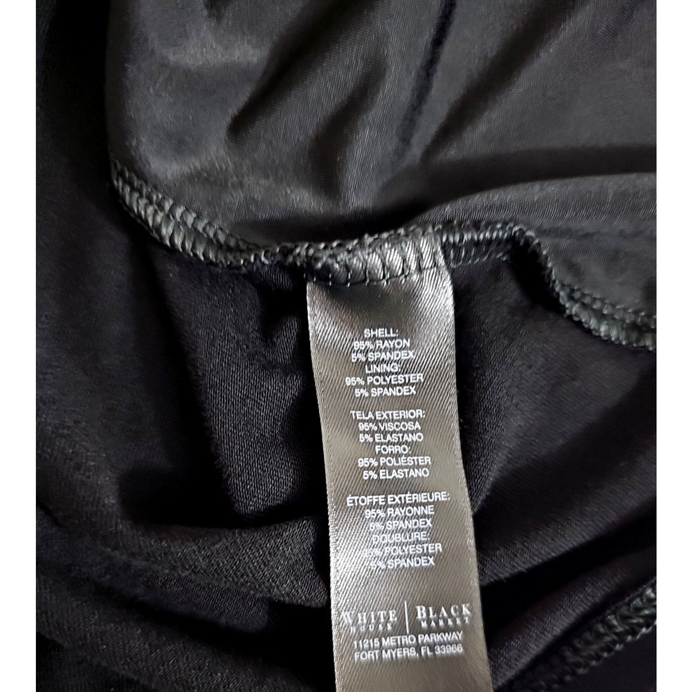 White House Black Market ~Woman Size S~ Black Stretch Top Shirt Short Sleeve. - Picture 8 of 11